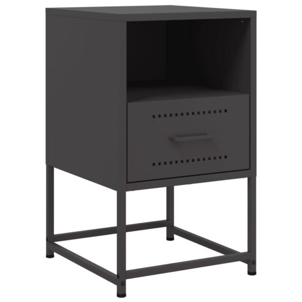 vidaXL Nočné stolíky 2 ks čierne 36x39x60,5 cm oceľ – Obrázok 5