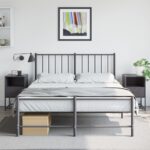 vidaXL Nočné stolíky 2 ks čierne 36x39x60,5 cm oceľ