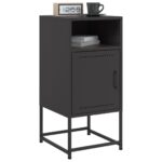 vidaXL Nočný stolík čierny 36x39x78 cm oceľ – Obrázok 4