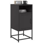 vidaXL Nočné stolíky 2 ks čierne 36x39x78 cm oceľ – Obrázok 4