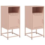 vidaXL Nočné stolíky 2 ks ružové 36x39x78 cm oceľ – Obrázok 2