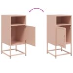vidaXL Nočné stolíky 2 ks ružové 36x39x78 cm oceľ – Obrázok 10