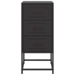 vidaXL Nočný stolík čierny 36x39x78 cm oceľ – Obrázok 6