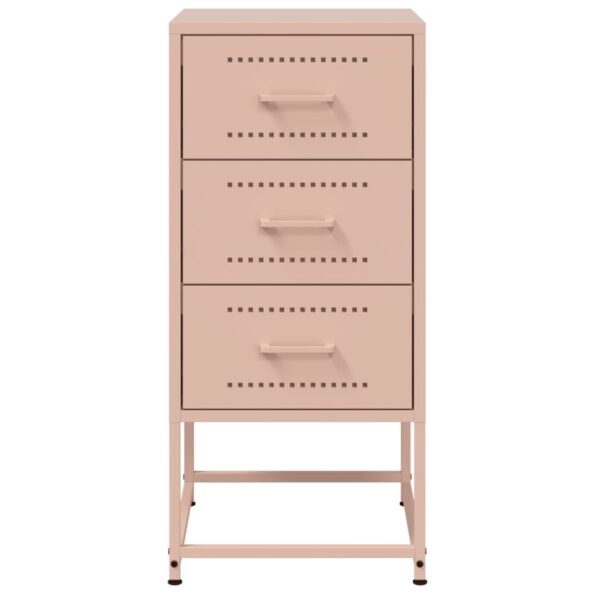 vidaXL Nočný stolík ružový 36x39x78 cm oceľ – Obrázok 6