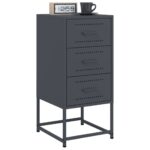 vidaXL Nočné stolíky 2 ks antracitové 36x39x78 cm oceľ – Obrázok 3