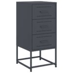 vidaXL Nočné stolíky 2 ks antracitové 36x39x78 cm oceľ – Obrázok 5