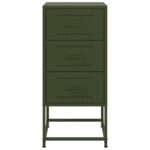 vidaXL Nočný stolík olivovozelený 36x39x78 cm oceľ – Obrázok 6