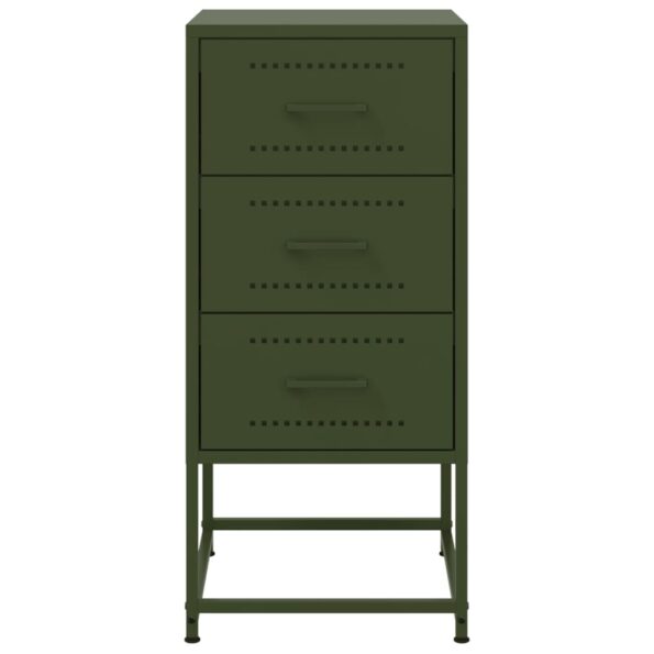 vidaXL Nočný stolík olivovozelený 36x39x78 cm oceľ – Obrázok 6
