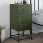 vidaXL Nočný stolík olivovozelený 36x39x78 cm oceľ