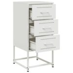 vidaXL Nočné stolíky 2 ks biele 36x39x78 cm oceľ – Obrázok 9