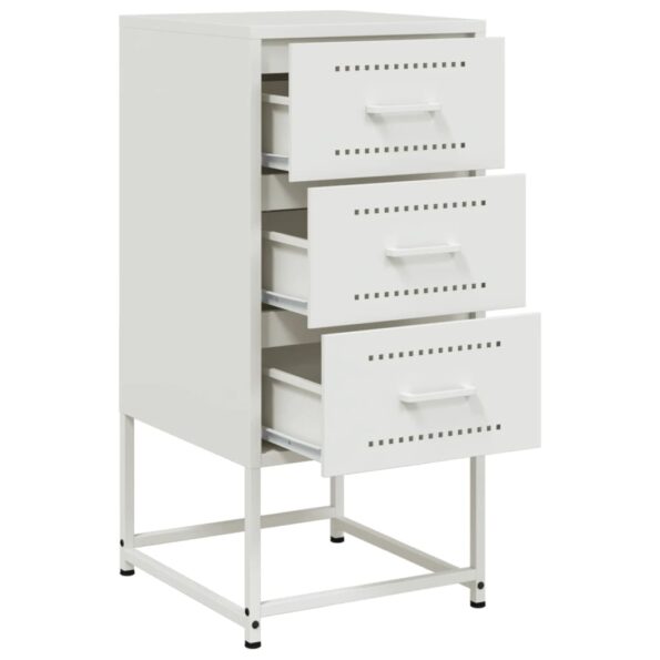 vidaXL Nočné stolíky 2 ks biele 36x39x78 cm oceľ – Obrázok 9