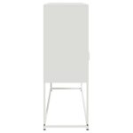 vidaXL Komoda biela 100,5x39x107 cm oceľ – Obrázok 7