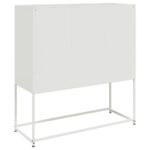 vidaXL Komoda biela 100,5x39x107 cm oceľ – Obrázok 8