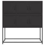 vidaXL Komoda čierna 100,5x39x107 cm oceľ – Obrázok 6