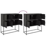 vidaXL Komoda čierna 100,5x39x107 cm oceľ – Obrázok 9