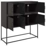 vidaXL Komoda čierna 100,5x39x107 cm oceľ – Obrázok 10