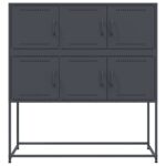 vidaXL Komoda antracitová 100,5x39x107 cm oceľ valcovaná za studena – Obrázok 6