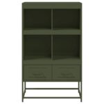 vidaXL Vysoká skrinka olivovozelená 68,5x39x111,5 cm oceľ – Obrázok 4