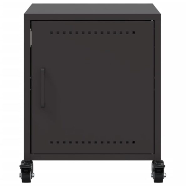 vidaXL Nočný stolík čierny 36x39x43,5 cm oceľ – Obrázok 6