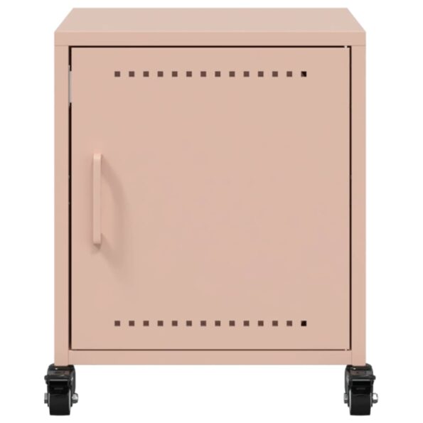 vidaXL Nočný stolík ružový 36x38,5x43,5 cm oceľ – Obrázok 6