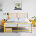 vidaXL Nočné stolíky 2 ks horčicovožlté 36x39x43,5 cm oceľ – Obrázok 3