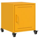 vidaXL Nočné stolíky 2 ks horčicovožlté 36x39x43,5 cm oceľ – Obrázok 5