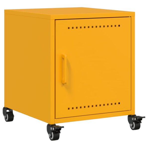 vidaXL Nočné stolíky 2 ks horčicovožlté 36x39x43,5 cm oceľ – Obrázok 5
