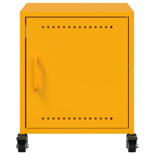 vidaXL Nočné stolíky 2 ks horčicovožlté 36x39x43,5 cm oceľ – Obrázok 6