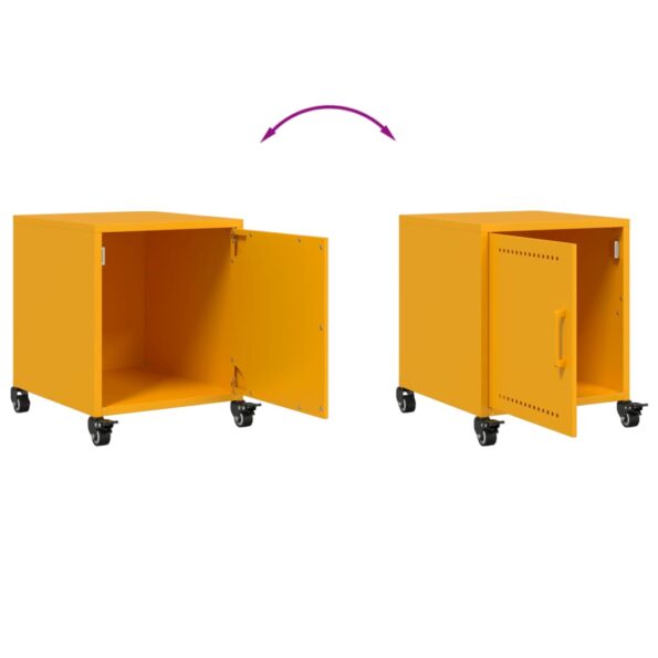 vidaXL Nočné stolíky 2 ks horčicovožlté 36x39x43,5 cm oceľ – Obrázok 9