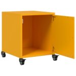 vidaXL Nočné stolíky 2 ks horčicovožlté 36x39x43,5 cm oceľ – Obrázok 10