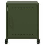 vidaXL Nočný stolík olivovozelený 36x39x43,5 cm oceľ – Obrázok 6