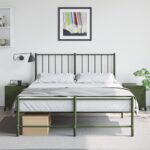 vidaXL Nočné stolíky 2 ks olivovozelené 36x39x43,5 cm oceľ – Obrázok 3