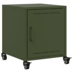 vidaXL Nočné stolíky 2 ks olivovozelené 36x39x43,5 cm oceľ – Obrázok 5