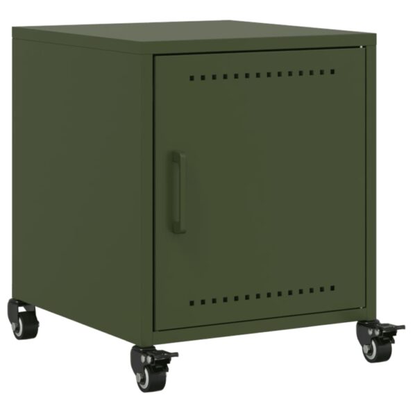 vidaXL Nočné stolíky 2 ks olivovozelené 36x39x43,5 cm oceľ – Obrázok 5