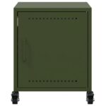 vidaXL Nočné stolíky 2 ks olivovozelené 36x39x43,5 cm oceľ – Obrázok 6