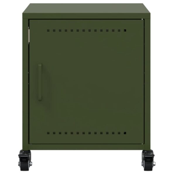 vidaXL Nočné stolíky 2 ks olivovozelené 36x39x43,5 cm oceľ – Obrázok 6