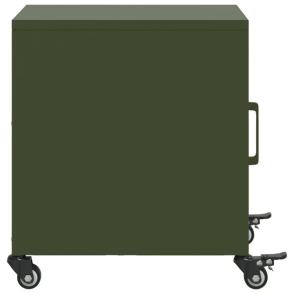 vidaXL Nočné stolíky 2 ks olivovozelené 36x39x43,5 cm oceľ – Obrázok 7