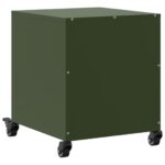 vidaXL Nočné stolíky 2 ks olivovozelené 36x39x43,5 cm oceľ – Obrázok 8