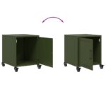 vidaXL Nočné stolíky 2 ks olivovozelené 36x39x43,5 cm oceľ – Obrázok 9