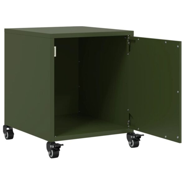 vidaXL Nočné stolíky 2 ks olivovozelené 36x39x43,5 cm oceľ – Obrázok 10