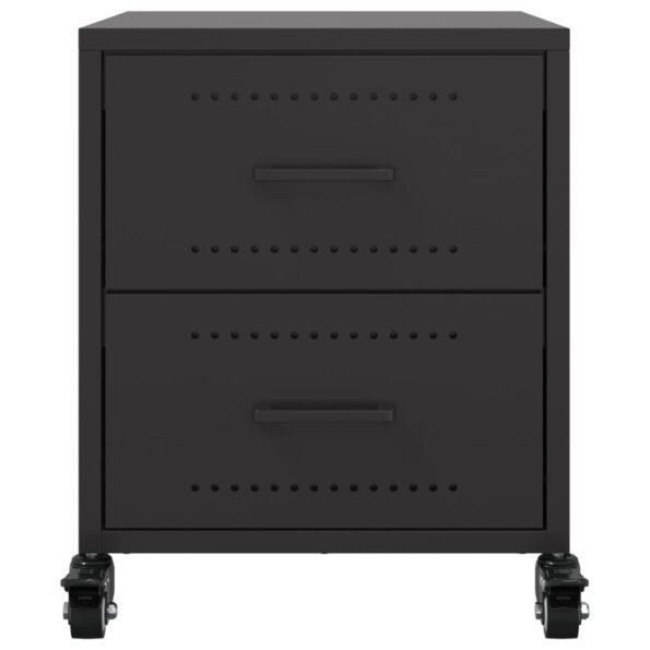 vidaXL Nočné stolíky 2 ks čierne 36x39x43,5 cm oceľ – Obrázok 5