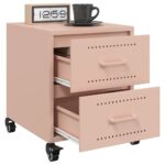 vidaXL Nočné stolíky 2 ks ružové 36x39x43,5 cm oceľ – Obrázok 4