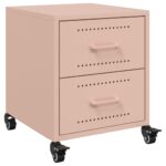 vidaXL Nočné stolíky 2 ks ružové 36x39x43,5 cm oceľ – Obrázok 6