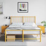 vidaXL Nočné stolíky 2 ks horčicovožlté 36x39x43,5 cm oceľ – Obrázok 3