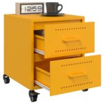 vidaXL Nočné stolíky 2 ks horčicovožlté 36x39x43,5 cm oceľ – Obrázok 4