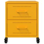 vidaXL Nočné stolíky 2 ks horčicovožlté 36x39x43,5 cm oceľ – Obrázok 5