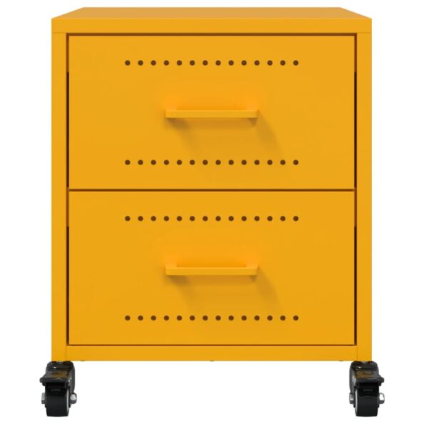 vidaXL Nočné stolíky 2 ks horčicovožlté 36x39x43,5 cm oceľ – Obrázok 5