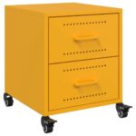 vidaXL Nočné stolíky 2 ks horčicovožlté 36x39x43,5 cm oceľ – Obrázok 6