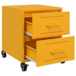 vidaXL Nočné stolíky 2 ks horčicovožlté 36x39x43,5 cm oceľ – Obrázok 9