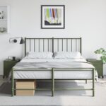 vidaXL Nočné stolíky 2 ks olivovozelené 36x39x43,5 cm oceľ – Obrázok 3